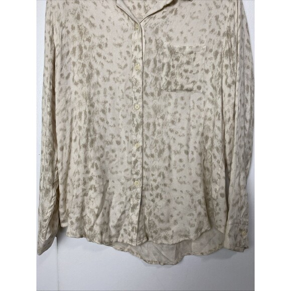 Rails Womens Button Down Shirt Size M Hunter Ivory Ikat Tan Long Sleeve Soft - Picture 3 of 13